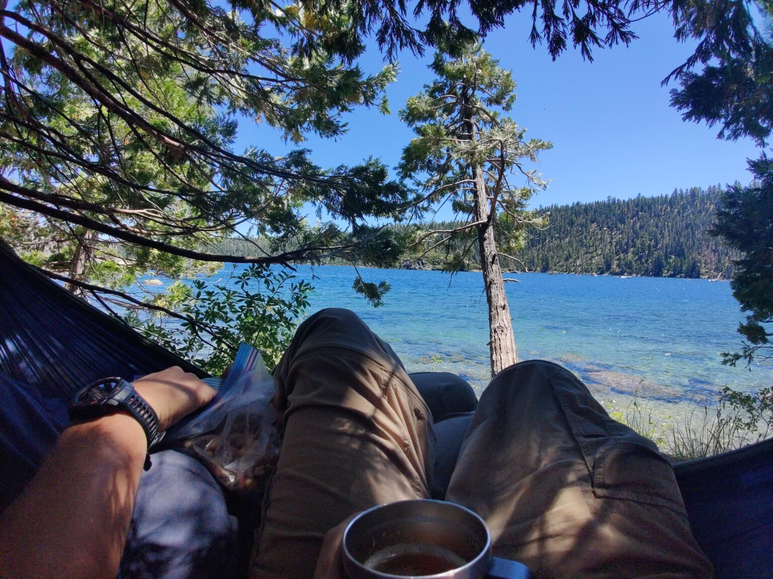 View from Cape Meares, looking south along the Oregon coast, sun breaking through marine layer.